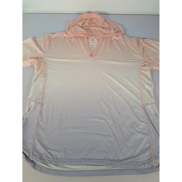Realtree Fishing Shirt Womens XL Pink Ombre Hooded Long Sleeve V Neck Top - Picture 8 of 12